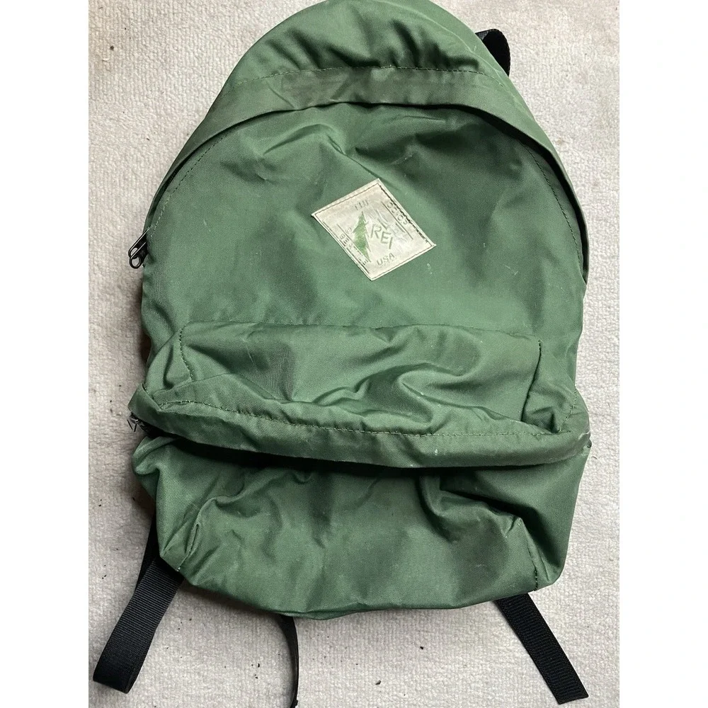 Vintage REI Co-op Green Canvas Backpack Rucksack Made in USA Rare 70s 80s